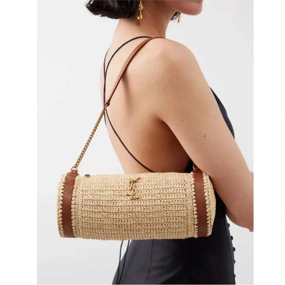 Raffia Elegant Tan Woven Tote Bag - Picture 1 of 15